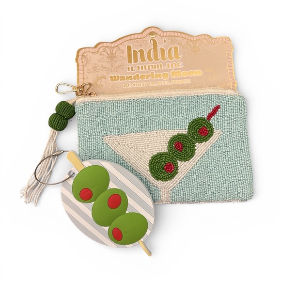 Wandering Moon Handbags - Wandering Moon Beaded Martini Clutch and Luggage Tag Bundle NWT